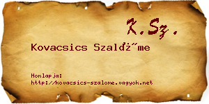 Kovacsics Szalóme névjegykártya